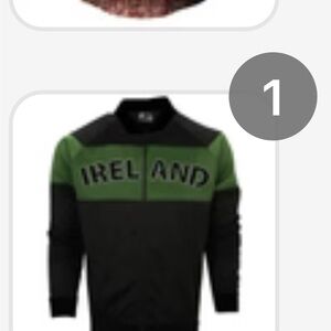 Men's Green and Black Zip-Up Sweatshirt